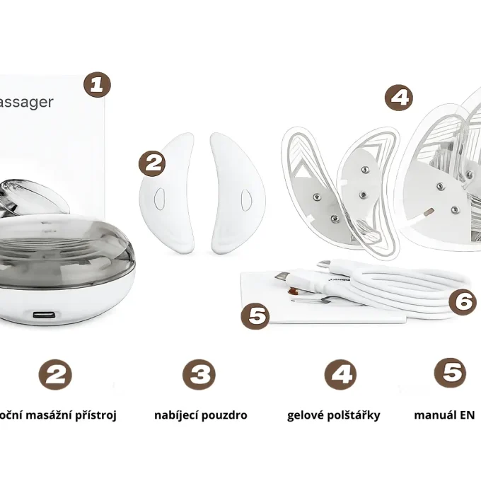 Oční masážní přístroj s EMS a červeným světlem